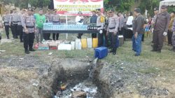 Polres Parigi Moutong Musnahkan Ratusan Liter Miras